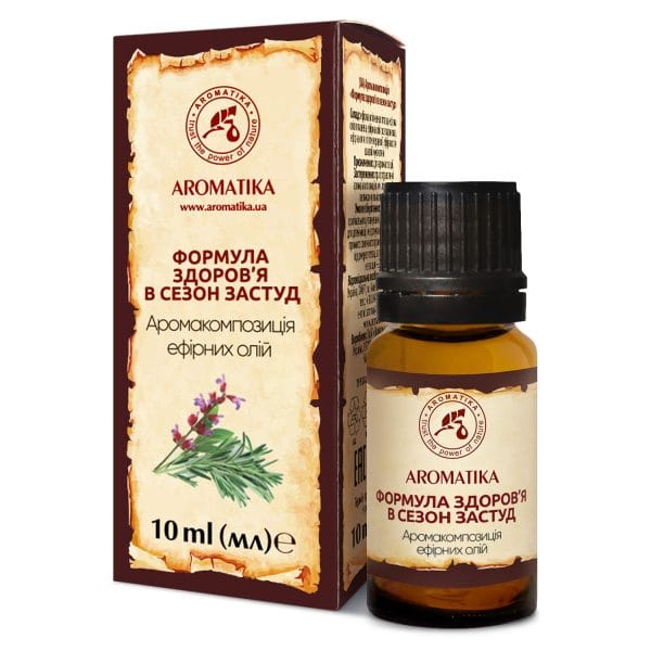 Ēterisko eļļu aromātiskā kompozīcija Veselības formula aukstajā sezonā 10ml