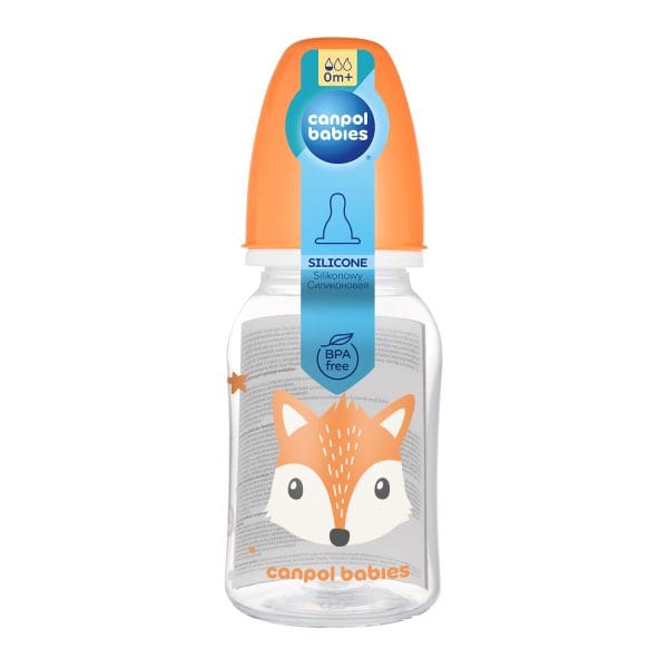 Canpol Babies šaura kakla pudelīte Cute Animals 120ml