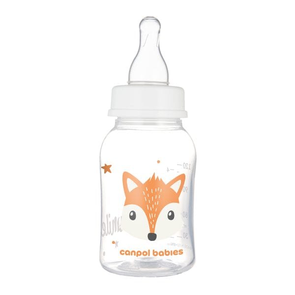 Canpol Babies šaura kakla pudelīte Cute Animals 120ml